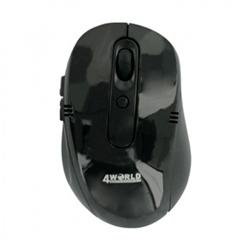 4World Bezdrátová optická myš s technologií 1200 dpi s mini přijímačem, černá