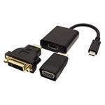 Adaptér USB C(M) -> HDMI (M), 4K@Hz, + redukce na DVI a VGA
