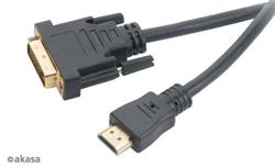 AKASA AK-CBHD06-20BK DVI-D to HDMI 2M cable with gold plated connectors
