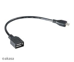 AKASA - USB kabel OTG - mikro USBna USB - 15 cm