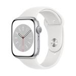 Apple Watch S8/45mm/Silver/Sport Band/White