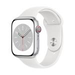 Apple Watch S8 Cell/45mm/Silver/Sport Band/White