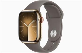 Apple Watch S9 Cell/41mm/Gold/Sport Band/Clay/-S/M