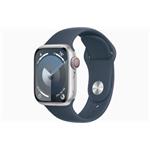 Apple Watch S9 Cell/41mm/Silver/Sport Band/Storm Blue/-M/L