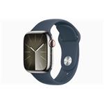 Apple Watch S9 Cell/41mm/Silver/Sport Band/Storm Blue/-S/M