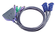 ATEN KVM switch CS-62Z PS/2 2PC mini vč. kabeláže 1,2m