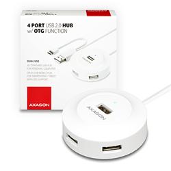 AXAGON 4x USB2.0 cable hub + micro USB OTG WHITE