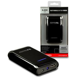 AXAGON FAST power bank 6600mAh, 2A IN/OUT, BLACK