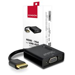 AXAGON RVH-VGA, HDMI -> VGA redukce / adaptér, FullHD, audio výstup, micro USB nap. konektor