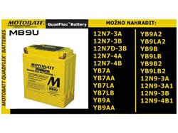 Baterie Motobatt MB9U 11Ah, 12V, 4 vývody