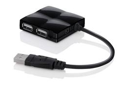 Belkin USB 2.0 Hub 4-port Quilted Travel, černý