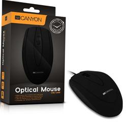 CANYON CMS1 drátová USB myš s 3 tlačítky, 800 dpi, černá