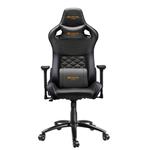 CANYON Herní židle NIGHTFALL, PU kůže, kovový rám, 90-150°, 3D opěrka, plynový zdvih třídy 4, černo-oranžová