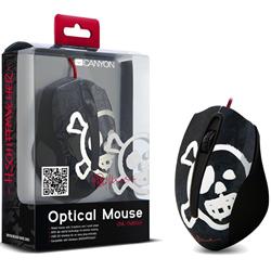 CANYON myš optická, 3tl., 1000dpi, USB, TATTOO edition, matná černá