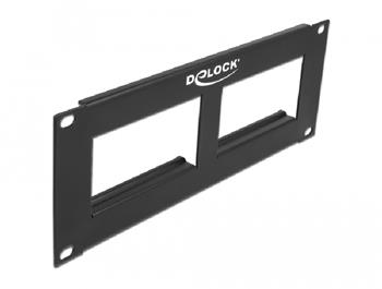 Delock 10” patch panel Easy 45, s výřezem 2 x 90,5 x 45,2 mm, 2U, černý