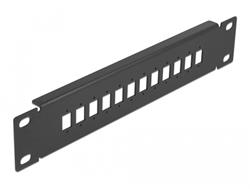 Delock 10” patch panel pro optická vlákna, 12 portů, pro SC Simplex / LC Duplex, 1U, černý