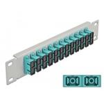 Delock 10” patch panel pro optická vlákna, 12 portů, SC Duplex, sv. modrý, 1U, šedý