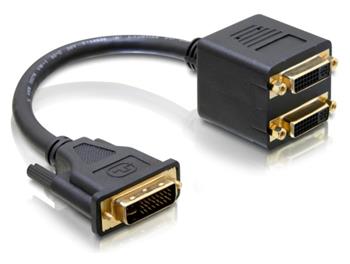 Delock Adaptér DVI-I (Dual Link) samec na DVI-I (Dual Link) a VGA samice