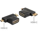 Delock adaptér HDMI-A samice > HDMI-C + HDMI-D samec