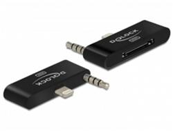 Delock Audio Adaptér 8 pin samec + stereo jack > 30 pin samice pro IPhone 5, IPod Touch 5