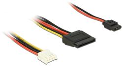Delock Cable Power Floppy 4 pin power receptacle > SATA 15 pin receptacle (5 V + 12 V) + Slim SATA 6 pin receptacle (5