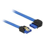 Delock Cable SATA 6 Gb/s receptacle straight > SATA receptacle right angled 100 cm blue with gold clips 