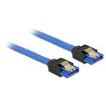 Delock Cable SATA 6 Gb/s receptacle straight > SATA receptacle straight 50 cm blue with gold clips 