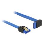 Delock Cable SATA 6 Gb/s receptacle straight > SATA receptacle upwards angled 100 cm blue with gold clips 