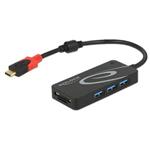 Delock External USB 3.1 Gen 1 Hub USB Type-C™ > 3 x USB Type-A + 2 Slot SD Card Reader black 