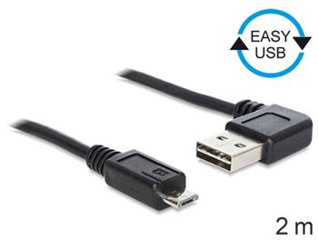 Delock kabel EASY-USB 2.0-A samec pravoúhlý > USB 2.0 micro-B samec 2 m