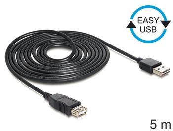 Delock kabel EASY-USB 2.0-A samec > USB 2.0-A samice,prodlužující 5 m