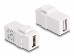 Delock Keystone modul USB 2.0 A samice > USB 2.0 A samice bílá