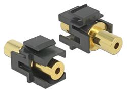 Delock Keystone Module stereo jack female 3.5 mm 4 pin > stereo jack female 3.5 mm 4 pin gold plated black