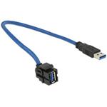 Delock Keystone module USB 3.0 A samice > USB 3.0 A samec 250° s kabelem