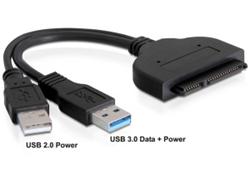 Delock převodník SATA 22 pin > USB 3.0-A male + USB 2.0-A male