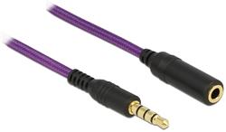 Delock prodlužovací kabel Audio Stereo Jack 3.5 mm samec / samice iPhone 4 pin 3 m fialový