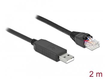 Delock Sériový spojovací kabel s čipovou sadou FTDI, ze zástrčkového konektoru USB 2.0 Typu-A na zástrčkový konektor RS