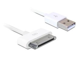 Delock USB napájecí a datový kabel iPhone 4, bílý, 1m