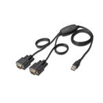Digitus Adaptér USB na sériový port, RS232 2 x RS232, typ kabelu, Čipset: FT2232H, 1,5 m