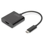 DIGITUS Adaptér USB typu C na HDMI, 4K/30 Hz délka kabelu 19,5 cm, černá