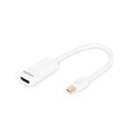 Digitus DisplayPort adapter cable, mini DP - HDMI type A M/F, 0.15m, DP 1.1a, CE, wh