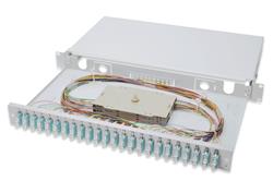 Digitus Fiber Optic Sliding Splice Box, 1U, Equipped 24x SC duplex, incl. M 25 Screw, Splice Cassette OM 3 Color Pigtai