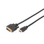Digitus HDMI adapter cable, type A-DVI(18+1) M/M, 2.0m, Full HD, bl