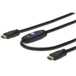 Digitus HDMI High Speed connection cable, type A, w/ amp. M/M, 15.0m, Full HD, CE, gold, bl