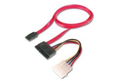Digitus Připojovací kabel SATA, SATA22pin - L-typ + napájení F / F, 0,5m, přímý, SATA II / III, re