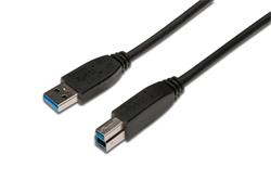 Digitus Připojovací kabel USB 3.0, typ A - B M / M, 1,8 m, kompatibilní s USB 3.0, bl