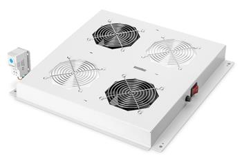 DIGITUS Střešní chladicí jednotka síťové a serverové skříně Unique series a Dynamic Basic, termostat, spínač, šedá (RAL
