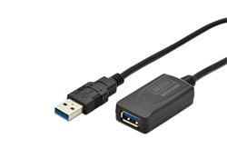 Digitus USB 3.0 aktivní prodlužovací kabel délka: 5m, chipset SN65LVPE502, UL, CE, bl