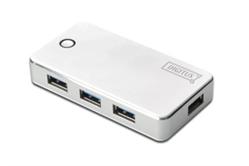 Digitus USB 3.0 Hub 4-port + napájecí zdroj, bílý