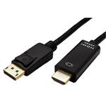 DisplayPort - HDMI kabel, DP(M) -> HDMI M, 4K@60Hz, tenký, 3m